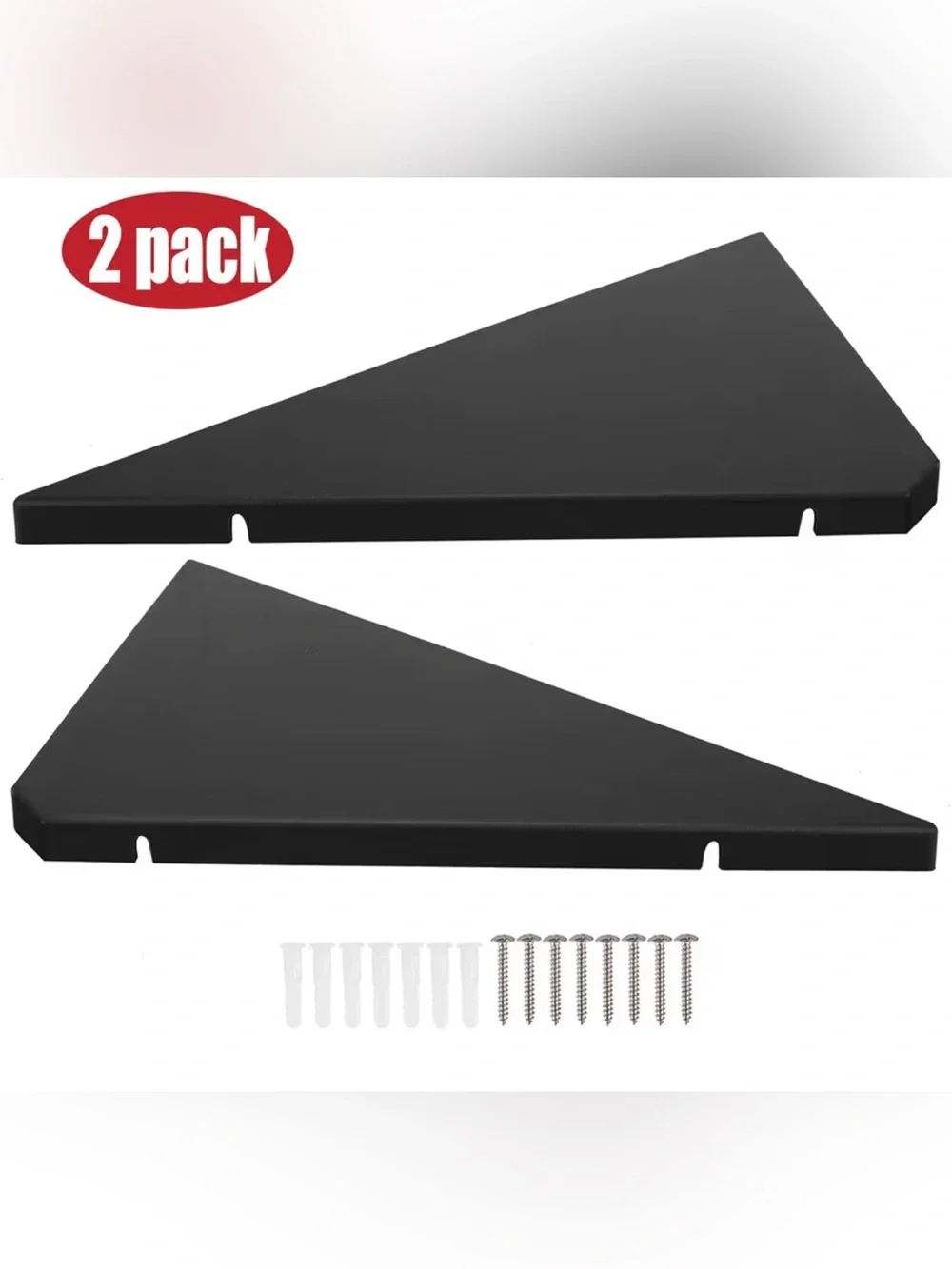 NEW 2 Pack Floating Wall Shelves With Black Wood Grain Finish
